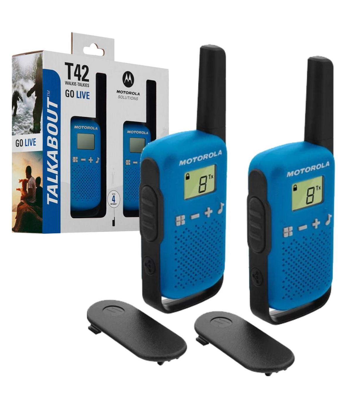 Walkie Talkie Motorola T42 Azul Doble Pack