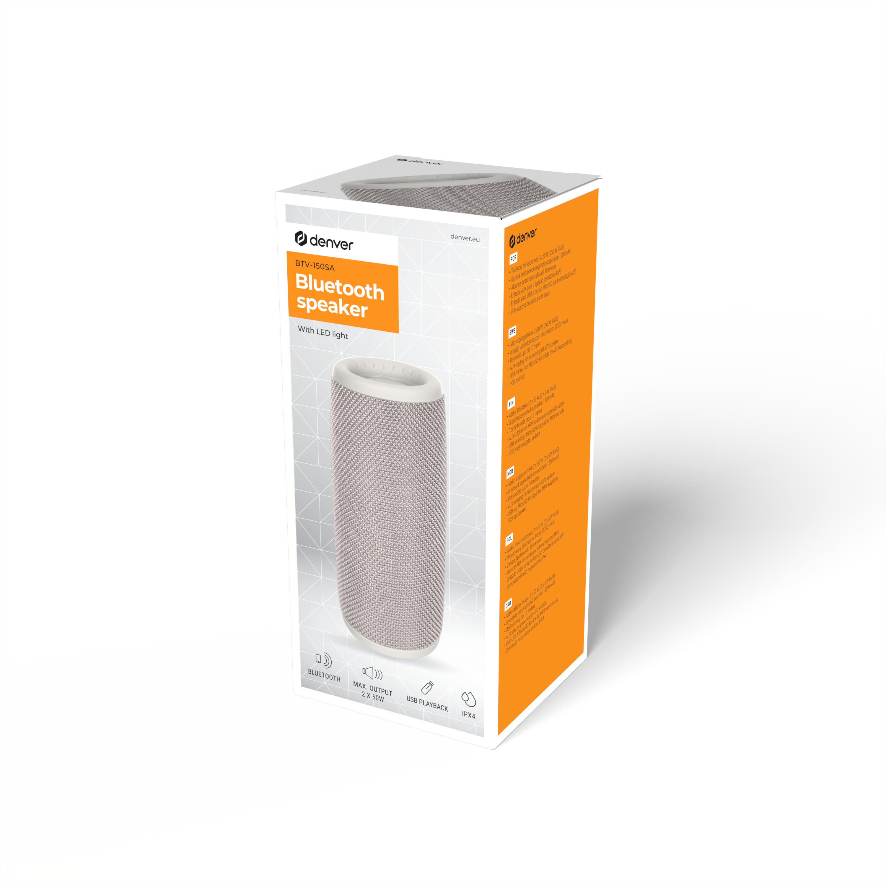 Altavoz Denver Bluetooth Btv--150Sa Blanco
