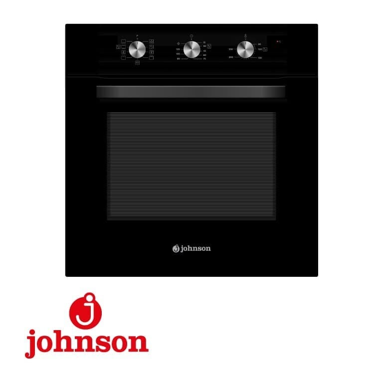 Horno Johnson 65L 8 Funciones Mecánico Hidroclean Cristal Negro