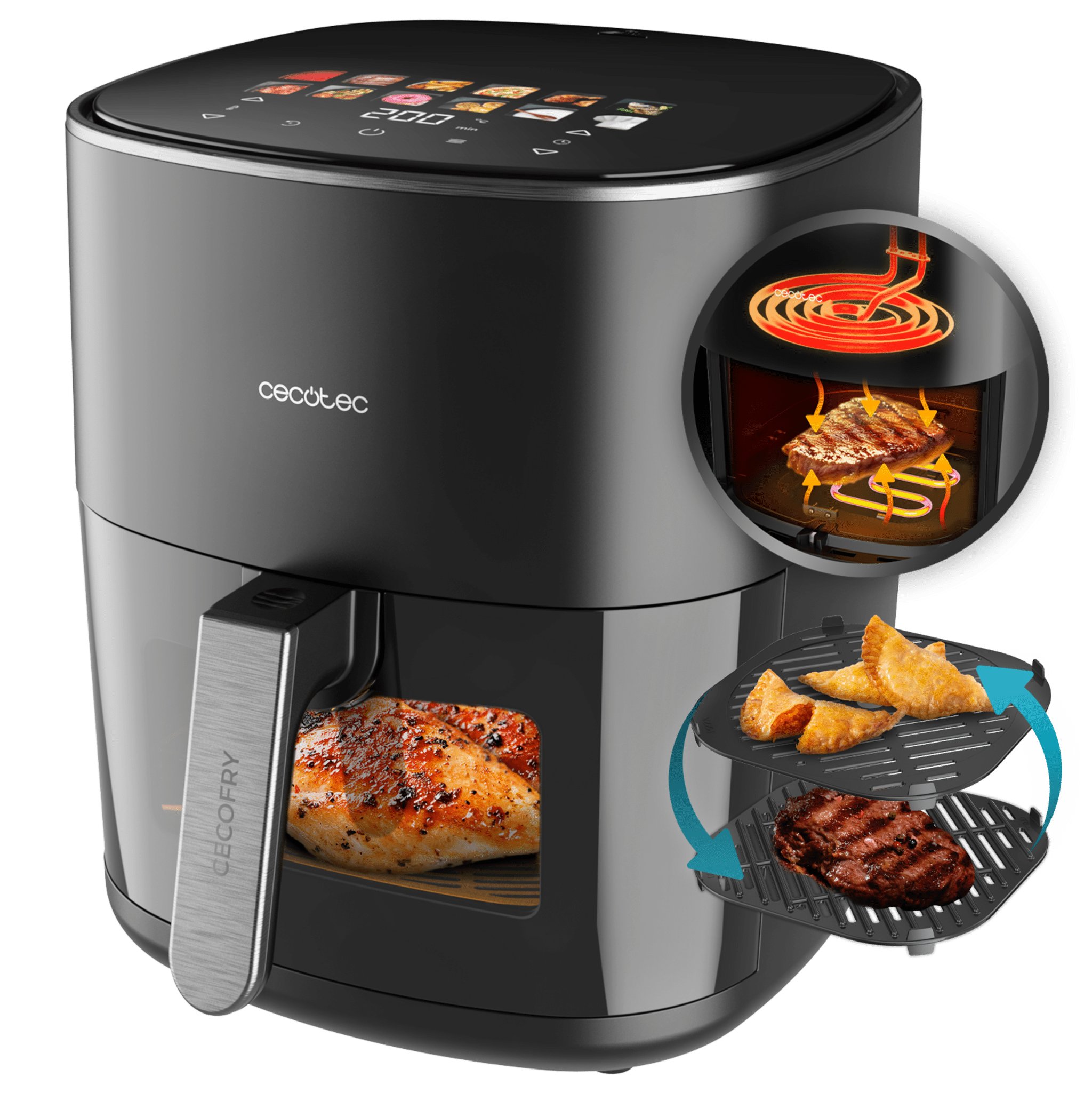 Freidora De Aire Cecotec 6500 Cec Grill Duoheat
